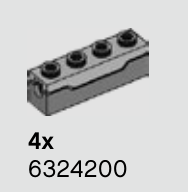 Extrait de l’inventaire officiel LEGO 75315, page 275 : quatre lanceurs à ressort, élément 6324200.