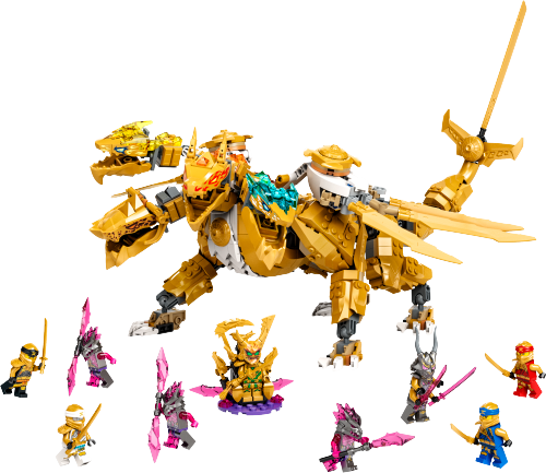 LEGO 71774 L’ultra dragon d’or de Lloyd, vue du modèle de référence.