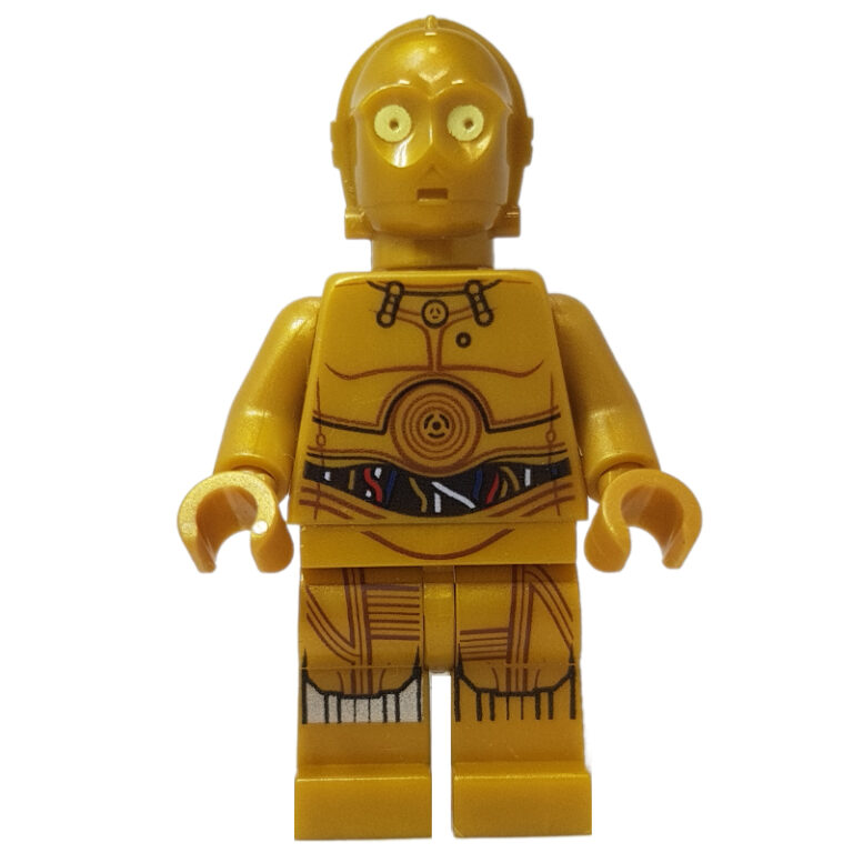 Minifigurine LEGO C-3PO doré nacré, jambes imprimées — référence fig-002514
