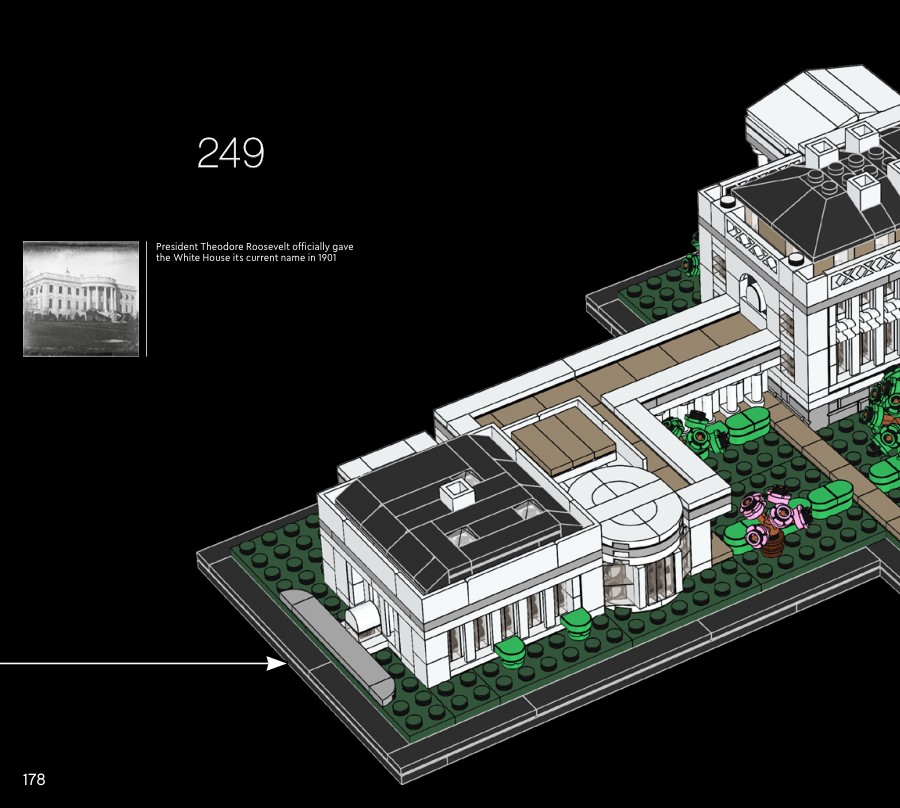 Extrait de la notice officielle LEGO 21054, page 178