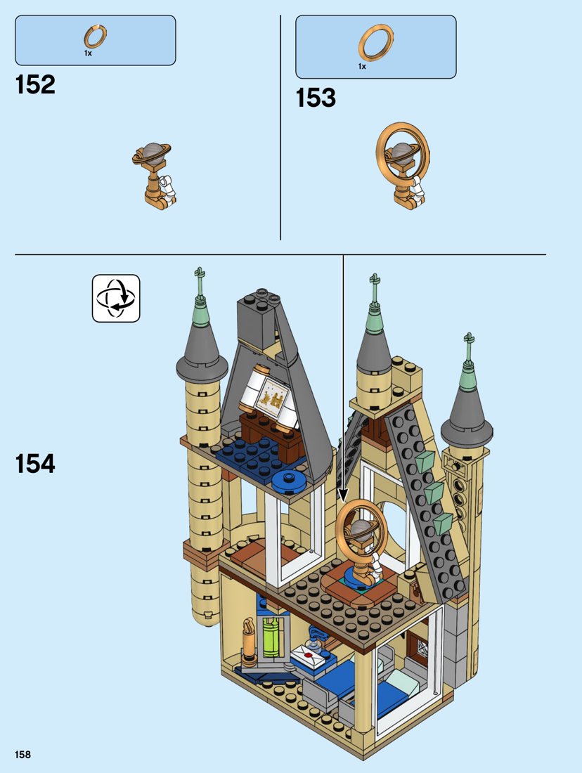 Notice LEGO 75969, page 158, étapes 152 à 154