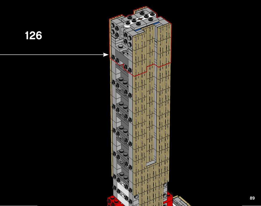 Extrait de la notice officielle LEGO 21046, page 89