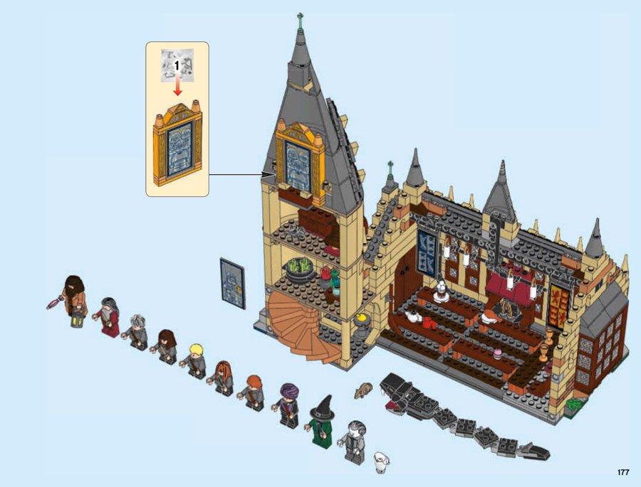 Extrait officiel LEGO 75954, page 177 : Le miroir change de scène