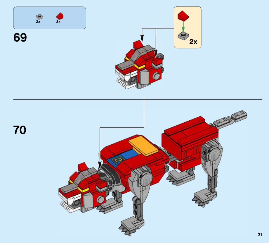 Notice LEGO 21311 : Lion rouge.