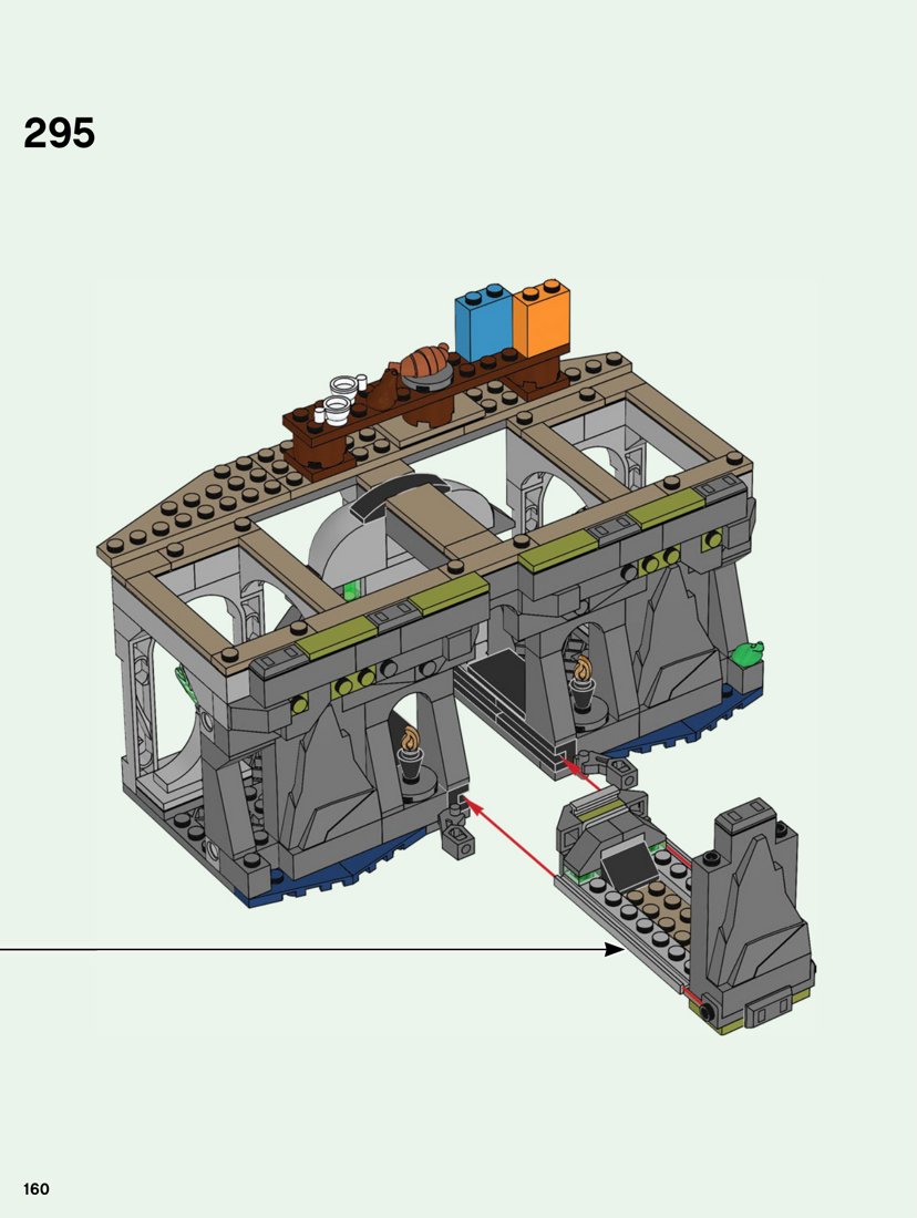 Extrait officiel LEGO 76389, page 160 : Une statue articulée au fond de la chambre