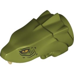 Élément LEGO 6351017 : Une tête vert olive propre au serpent