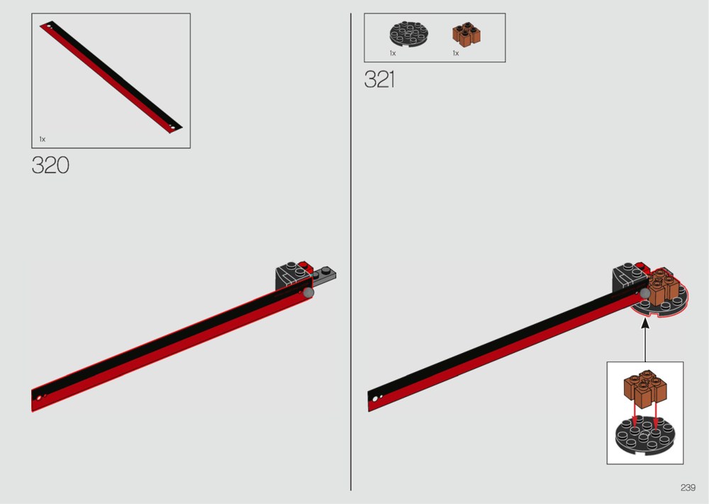 Notice LEGO 21327, page 239, étapes 320 à 321