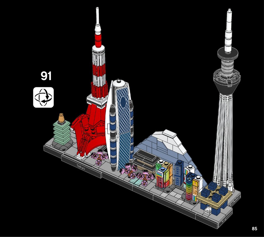 Notice LEGO 21051, page 85 : Skytree et Big Sight