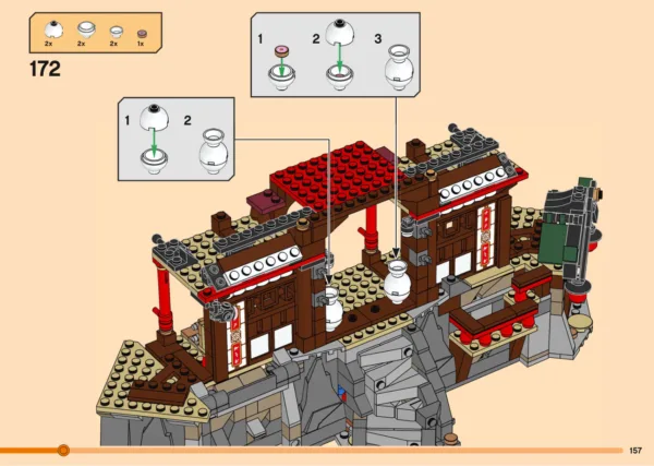 Notice officielle LEGO 71767, page PDF 157 : Les récipients blancs du dojo
