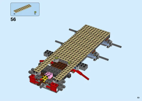Notice officielle LEGO 70677, page PDF 53 : Le châssis sous la coque