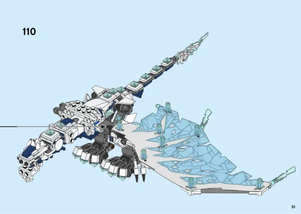 Notice officielle LEGO 70678, page PDF 51 : Déployer l’aile du dragon