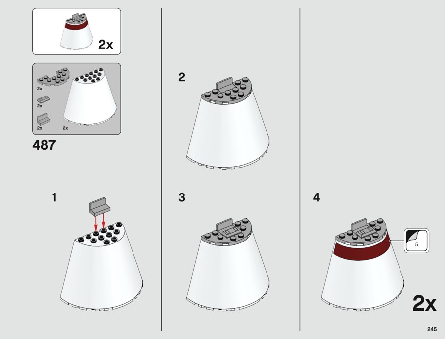 Notice LEGO 75244, page 245, étape 487