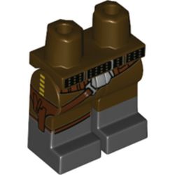 Élément LEGO 6238640 : Des bottes noires dans une seconde matière colorée