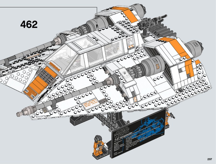 Extrait officiel LEGO 75144, page 297 : Une grande verrière montée sur charnière