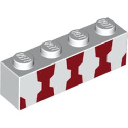 Les trois bandes rouges sur brique blanche, élément LEGO 6188690.