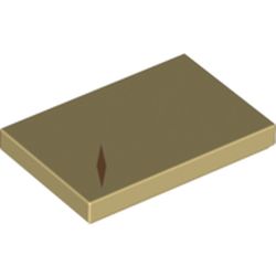 Haut de la cicatrice sur tuile beige 2 × 3, élément LEGO 6214626.
