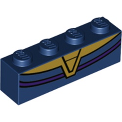 Cuirasse imprimée sur brique bleue 1 × 4, élément LEGO 6225864.