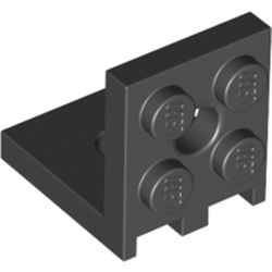 Fixation dorsale noire en angle — référence SAV, élément LEGO 6254808.