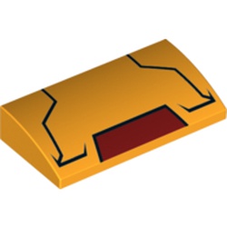 Le masque courbe imprimé jaune orangé, élément LEGO 6188122.