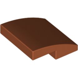 Les neuf éléments courbes roux de 2 × 2, élément LEGO 6104344.
