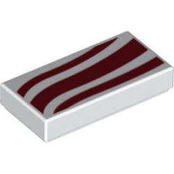La tuile blanche au pan de tissu rayé, élément LEGO 6188441.
