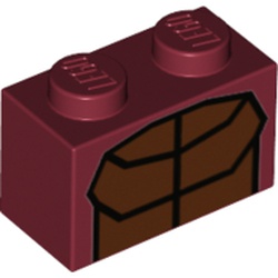 La brique 1 × 2 imprimée de l’abdomen, élément LEGO 6213538.