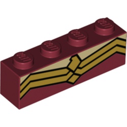 La brique rouge foncé imprimée du buste, élément LEGO 6213561.