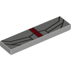 Armure imprimée 1 × 4 à bande rouge, élément LEGO 6213481.