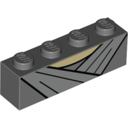 Brique de tenue imprimée 1 × 4, élément LEGO 6213672.