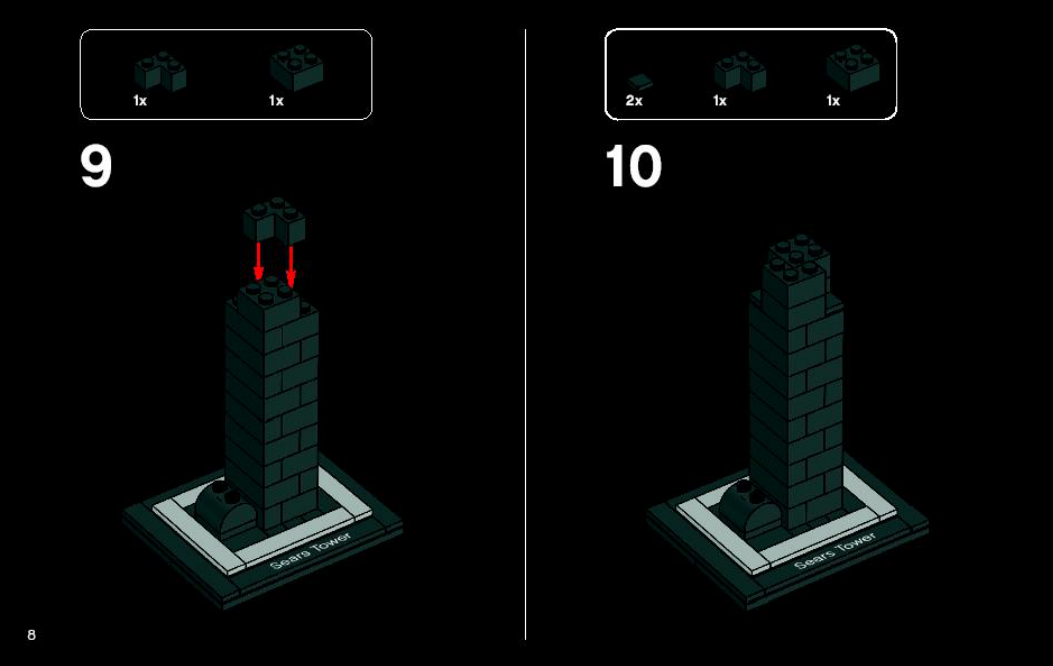 Notice LEGO 21000, Sears Tower, PDF 4580893, page 8