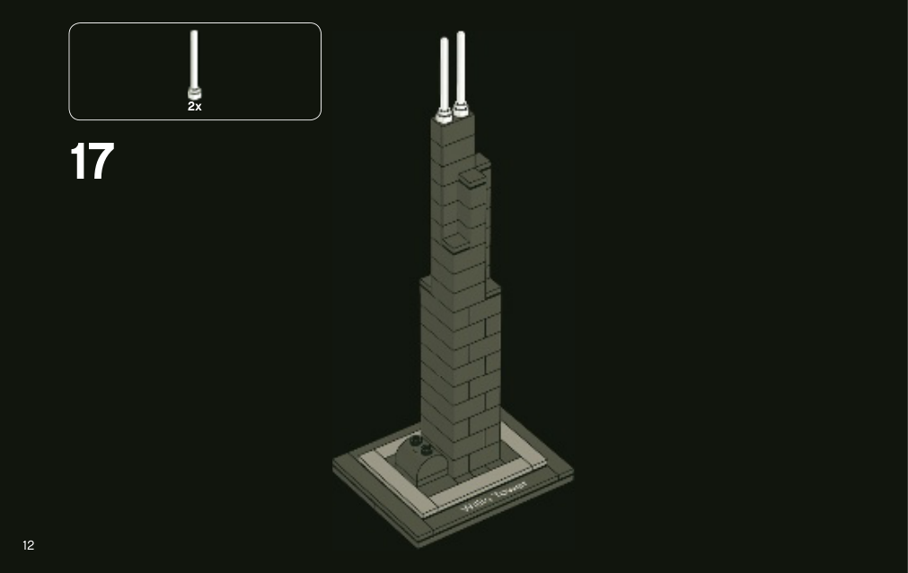 Notice LEGO 21000 Willis Tower 4644790, page 12.