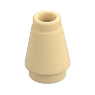 Cône beige LEGO 4529237 avec ouverture supérieure et rainure au sommet.