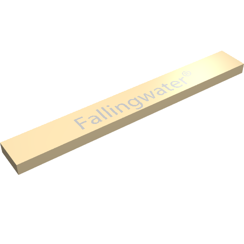 Rendu Rebrickable de la tuile beige 1 × 8 imprimée Fallingwater.