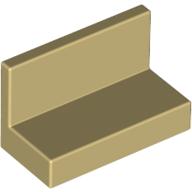 Panneau beige 1 × 2 × 1 à coins carrés, référence Rebrickable 4865a.