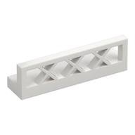 Clôture blanche ajourée 1 × 4 × 1, croisillons en diagonale, référence 3633.