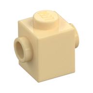 Brique beige 1 × 1 à un tenon supérieur et deux tenons latéraux, référence 47905.