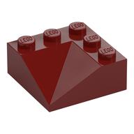 Pièce de toit rouge foncé 3 × 3 à deux pentes concaves, Rebrickable 99301.