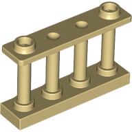 Clôture beige 1 × 4 × 2, deux tenons supérieurs aux extrémités, référence 30055.