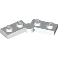 Charnière blanche complète 1 × 4, deux moitiés articulées, LEGO 4287153.