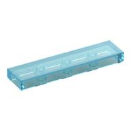 Tuile lisse transparente bleu clair 1 × 4, référence Rebrickable 2431, couleur Trans-Light Blue RB 41.