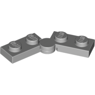 Charnière plate gris bleuté clair 1 × 4, assemblage complet référencé 73983 dans Rebrickable.