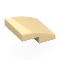 Pièce courbe beige 2 × 2 × deux tiers, référence Rebrickable 15068, Tan RB 19.