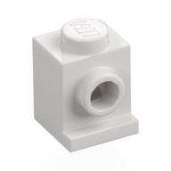Visuel catalogue d’une brique blanche 1 × 1 avec un tenon frontal placé dans un renfoncement, Rebrickable 4070 White RB 15, associée à LEGO 407001.