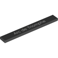 Tuile noire 1 × 8 imprimée Arc de Triomphe, référence Rebrickable 4162pr0055, élément LEGO 6191892.
