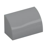 Brique courbe lisse 1 × 2 × 1 Light Bluish Gray, référence Rebrickable 37352, couleur RB 71, élément LEGO 6227184.