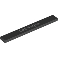 Tuile noire 1 × 8 imprimée Las Vegas, référence Rebrickable 4162pr0057, élément LEGO 6214597.