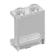 Visuel catalogue d’un panneau transparent incolore 1 × 2 × 2 à renforts latéraux et tenons creux, Rebrickable 87552 Trans-Clear RB 47, associé à LEGO 6000740.
