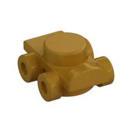 Visuel catalogue d’un petit patin à roulettes doré avec tenon supérieur, référence Rebrickable 11253 Pearl Gold RB 297, élément LEGO 6132266.