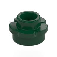 Visuel catalogue d’une petite fleur ronde vert foncé à cinq pétales et ouverture centrale, référence Rebrickable 24866 Dark Green RB 288, élément LEGO 6446790.