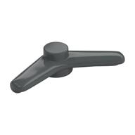 Visuel catalogue d’un boomerang gris foncé à tenon central, référence Rebrickable 25892 Dark Bluish Gray RB 72, élément LEGO 6446785.